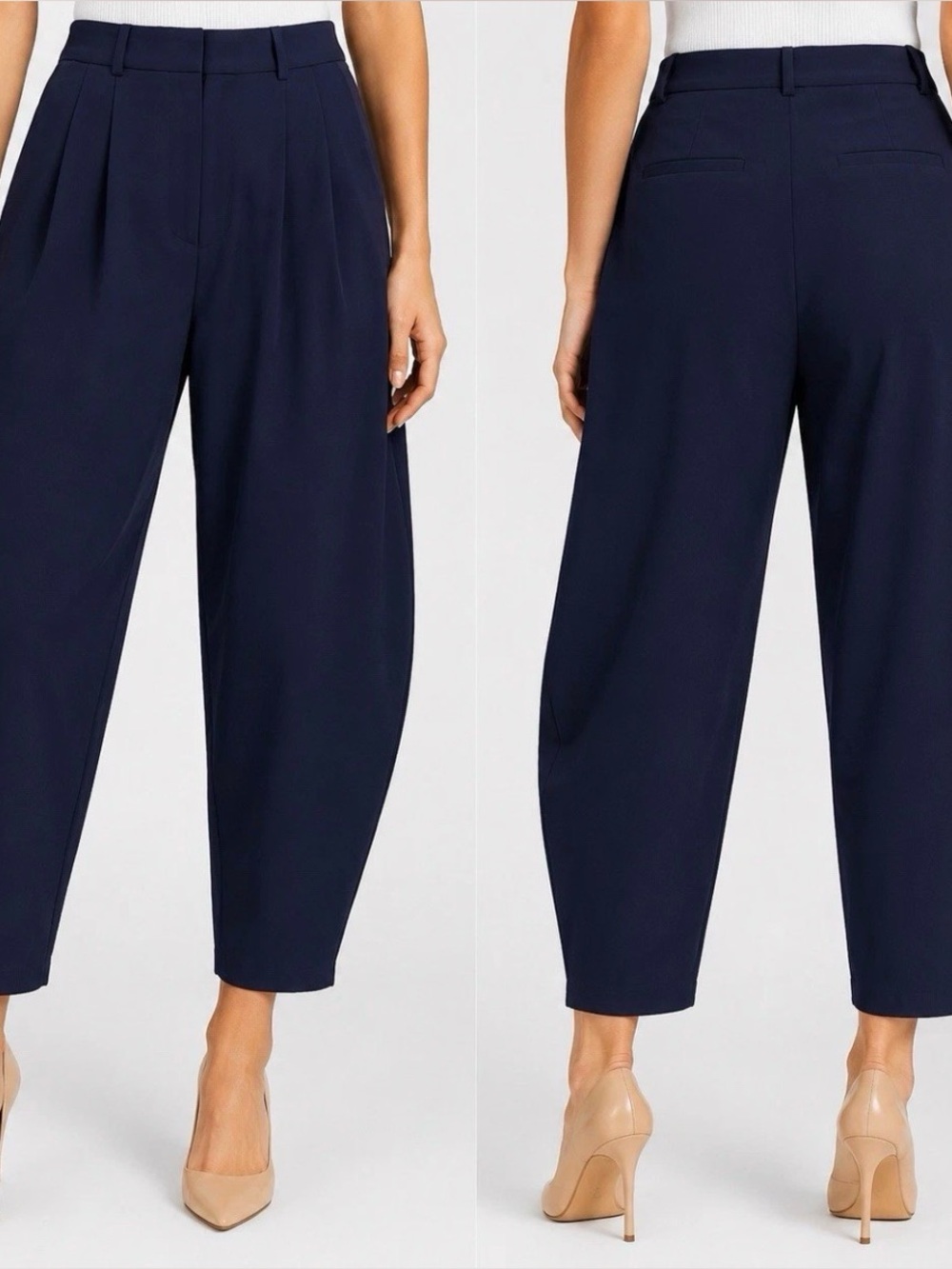 NWT The Devil Wears Prada Scoop Womens Size 2 Navy Pleated Tapered Pants Career